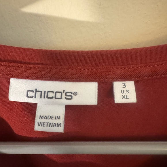 NWT Chico's Women’s Red Blouse  Size 3 - Picture 6 of 6